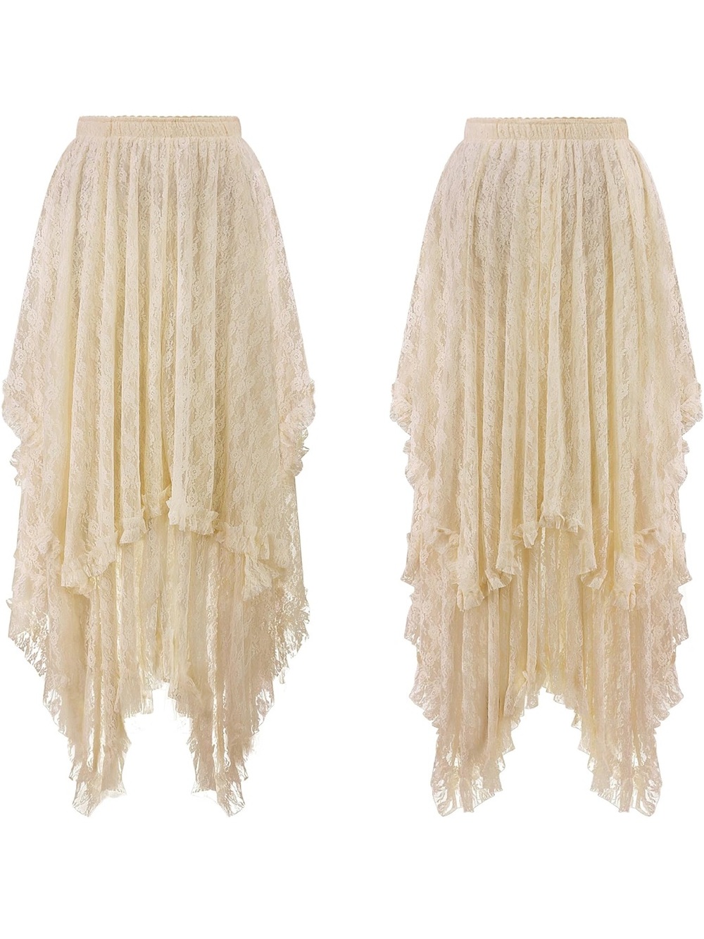 Asymmetrical lace layered fairy skirt m - Picture 5 of 14